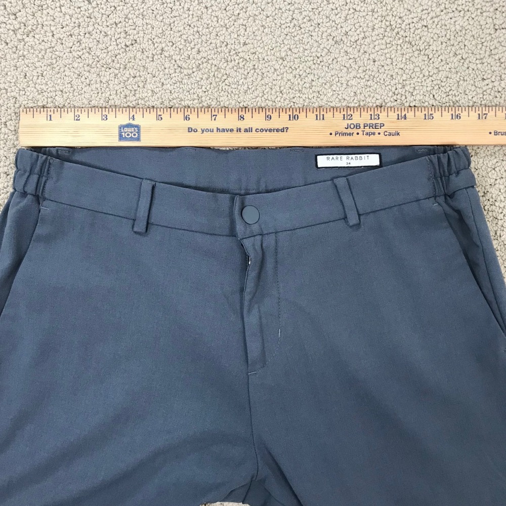 Rare Rabbit Travellers Basic Travel-2 Blue Grey Stretch Trousers Mens Size 34 - Picture 5 of 9